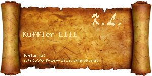 Kuffler Lili névjegykártya