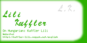 lili kuffler business card